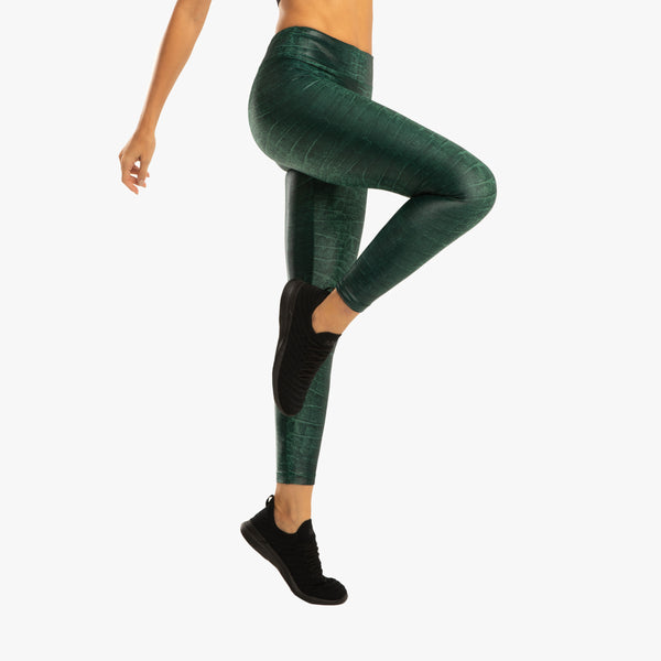 Koral Lustrous High Rise Legging - Duffle Green Snake